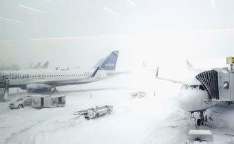 A bomb cyclone snowstorm shut down John F. Kennedy International Airport (January)