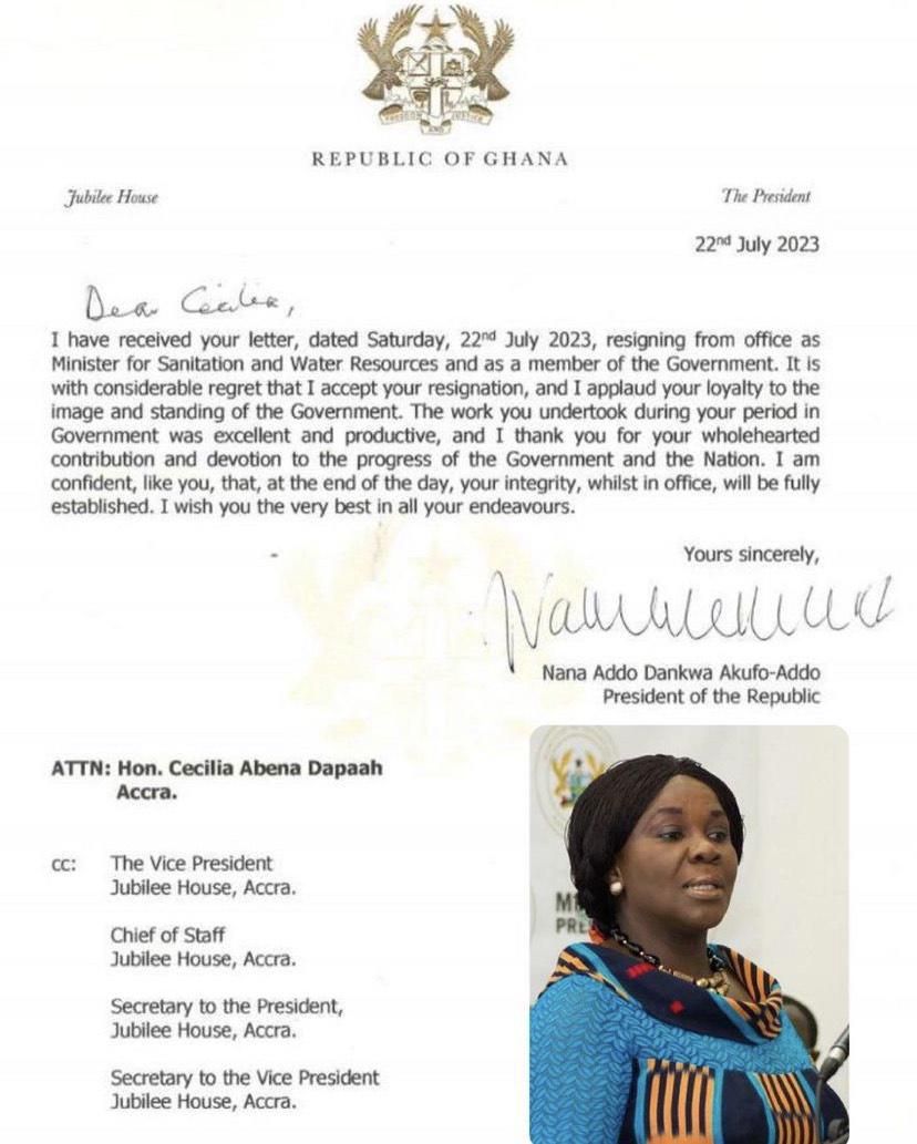 Resignation Acceptance by Akufo Addo