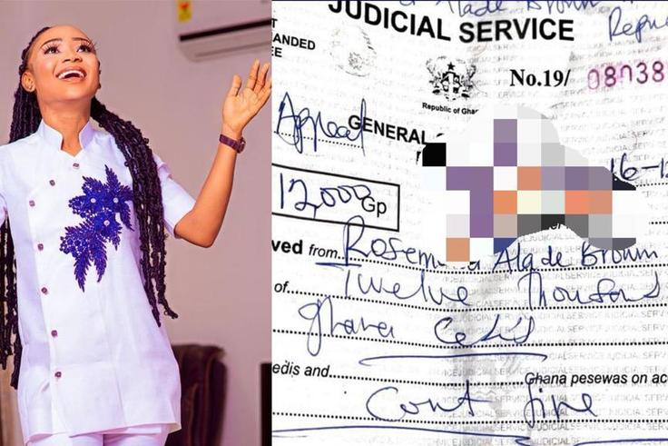 Akuapem Poloo pays GH12,000 fine to regain freedom from prison; receipt drops online