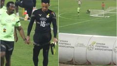Video: Jojo Wollacott injured by falling goalpost in Black Stars training