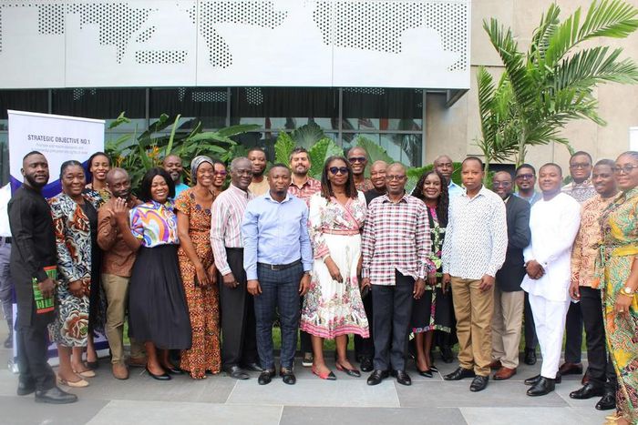 Participants  from ILO, TUC, GEA, MELR and other partners pose for a group picture