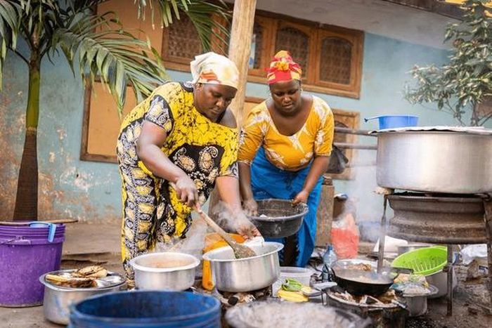 Black Women cooking in the Kitchen