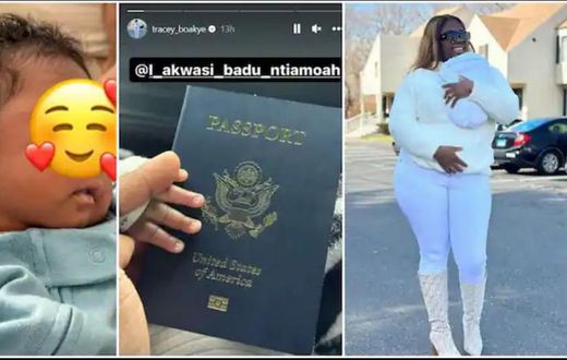 Tracey Boakye’s new born son is officially a citizen of the United States of America