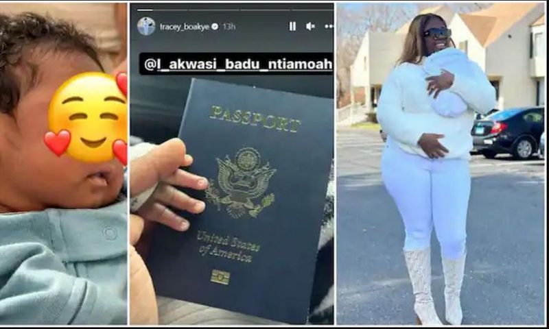 Tracey Boakye’s new born son is officially a citizen of the United States of America