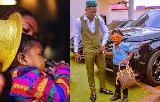 Shatta Wale, Michy and their son Majesty
