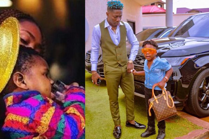 Shatta Wale, Michy and their son Majesty