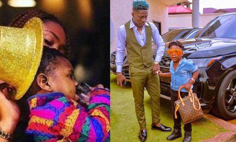 Shatta Wale, Michy and their son Majesty