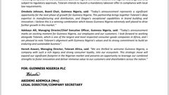 Diageo, owners of Guinness, sell majority shareholding in Nigeria to Tolaram