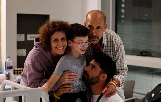 Ohad Munder, 9, and his mother, Keren Munder, 54