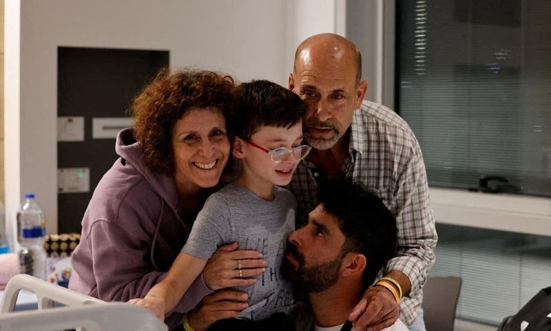 Ohad Munder, 9, and his mother, Keren Munder, 54