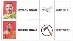 Kwaku Duah two independent candidates in Kumawu