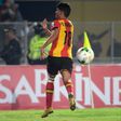 ES Tunis's forward Saad Bguir celebrates after scoring his second goal during the CAF Champions League second leg final football match between Egypt's Al-Ahly and Tunisia's ES Tunis at the Olympic stadium in Rades on November 9, 2018.