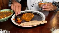 Chana masala, made of chickpeas