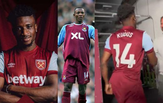 Mohammed Kudus picks West Ham’s no.14 jersey previously worn by John Paintsil