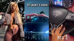 Efia Odo shows off new Maserati car