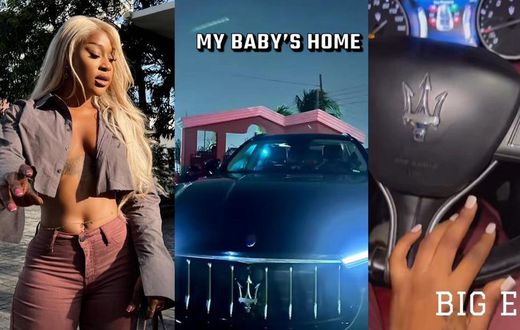 Efia Odo shows off new Maserati car