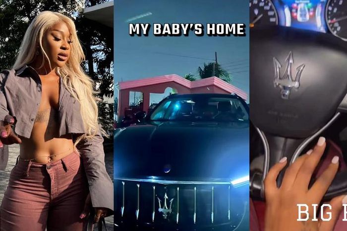 Efia Odo shows off new Maserati car