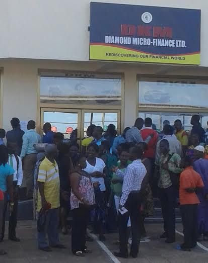 Some frustrated customers of DKM besieged the premises of the company had earlier for their deposits