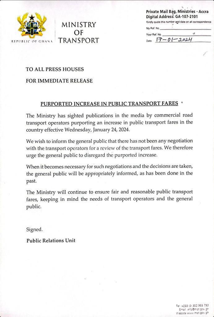 There'll be no lorry fare increase, ignore transport operators - Transport Ministry