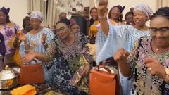 Sierra Leone's First Lady and other women dance to celebrate child marriage ban