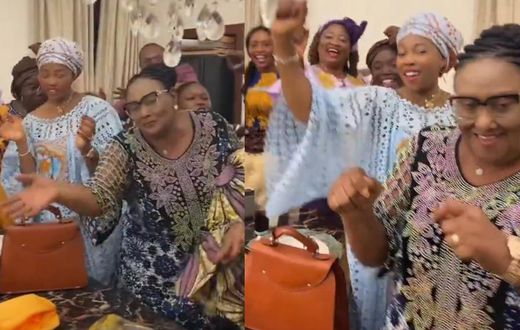 Sierra Leone's First Lady and other women dance to celebrate child marriage ban