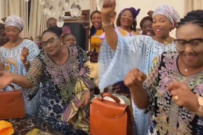 Sierra Leone's First Lady and other women dance to celebrate child marriage ban