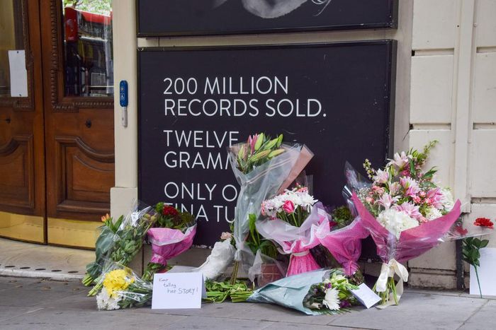 In London, fans created a memorial outside the theater playing "Tina - The Tina Turner Musical."