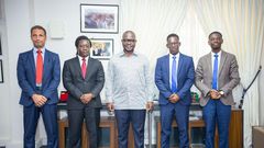 Michael O’Grantson-Agyapong, Chief Executive Officer of SuCasa Properties, second left, with Honourable Francis Asenso-Boakye, Minister of Works and Housing in the middle with other executives