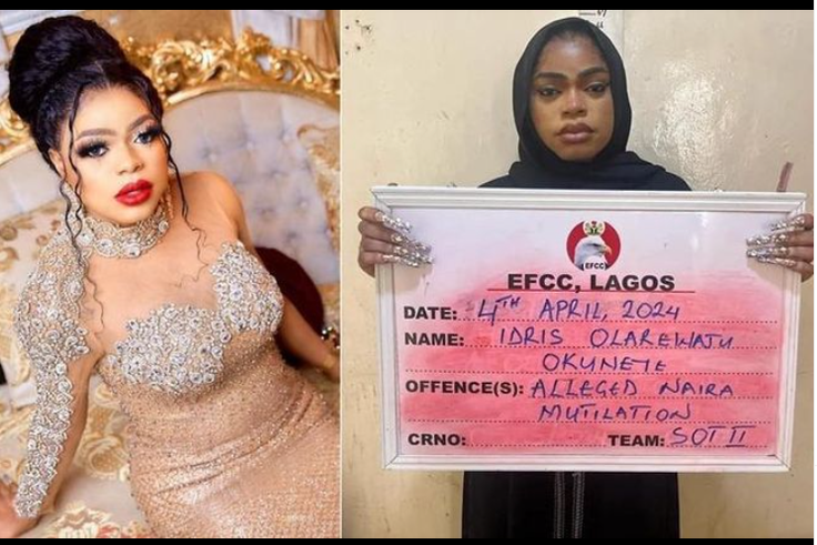 Bobrisky jailed for six months with no option of fine over Abuse of Naira.
