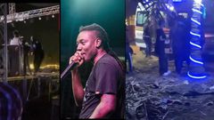 Pappy Kojo thrown off stage by bouncers after causing commotion at Uniland Festival