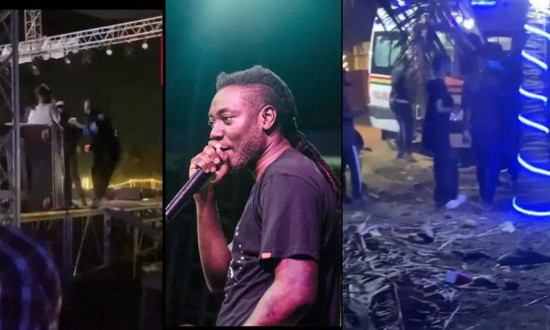 Pappy Kojo thrown off stage by bouncers after causing commotion at Uniland Festival