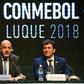 CONMEBOL chief Alejandro Dominguez (R) will need permission from FIFA in order to shift the Copa America from its current calendar