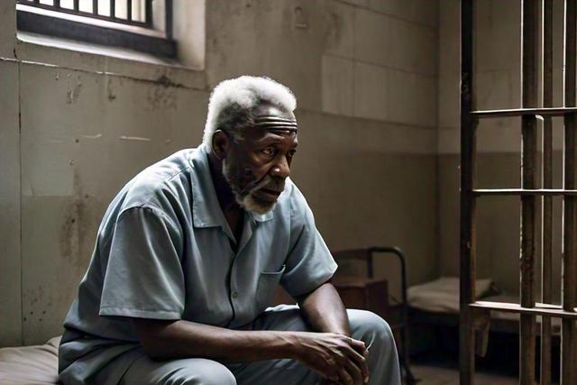 An old man in jail [Meta AI]