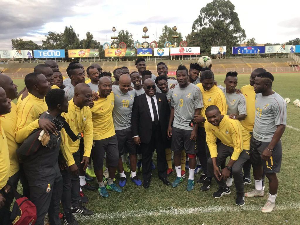 Ghana President Akufu Addo visits Black Stars in Ethiopia