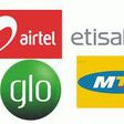 Airtel, Etisalat, Glo and MTN and the four major mobile network operators in Nigeria.