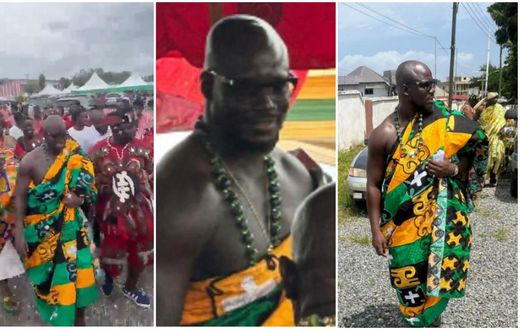 Stephen Appiah shows up at Asantehene’s historic visit to Ga Mantse in regal outfit