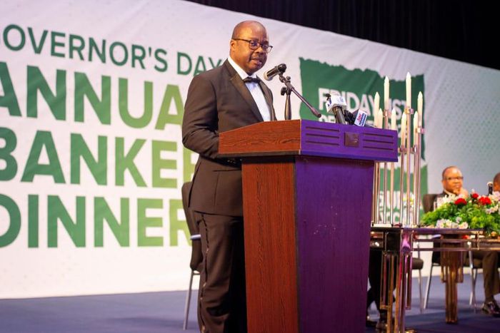 Dr Ernest Addison, Governor of the Bank of Ghana delivering his address