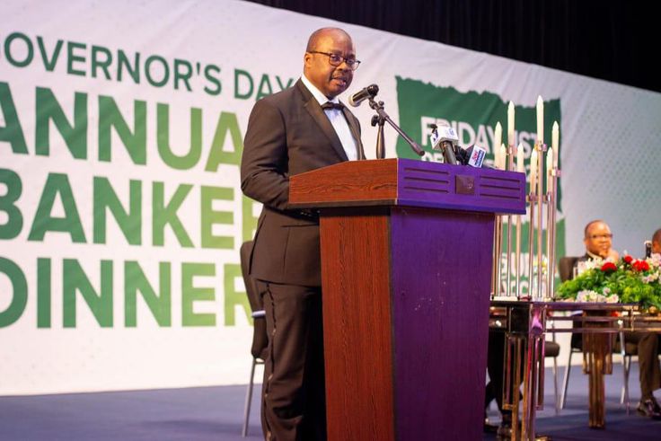 Dr Ernest Addison, Governor of the Bank of Ghana delivering his address
