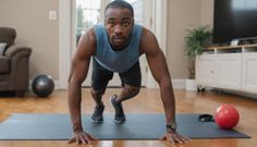 A man engaged in a physical exercise