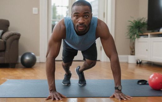 A man engaged in a physical exercise