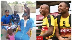Andre and Jordan Ayew visit their hometown in Paga