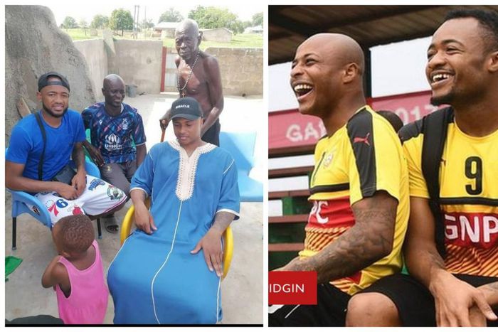 Andre and Jordan Ayew visit their hometown in Paga