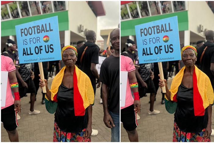 #SaveGhanaFootball: 75-year-old woman joins protest over Black Stars heartbreaks