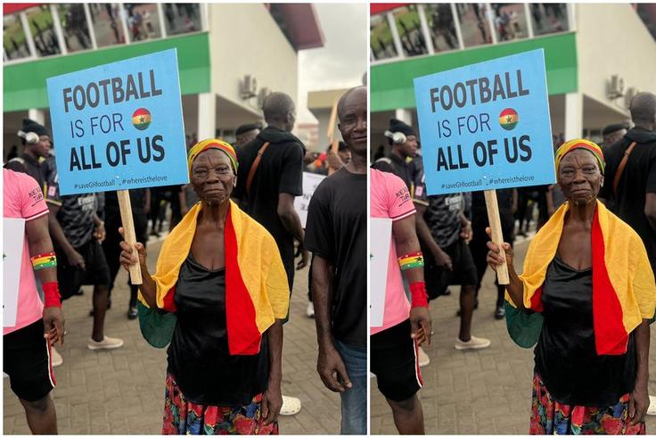 #SaveGhanaFootball: 75-year-old woman joins protest over Black Stars heartbreaks