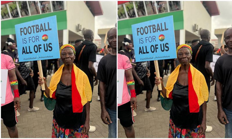 #SaveGhanaFootball: 75-year-old woman joins protest over Black Stars heartbreaks