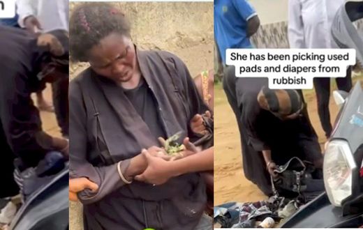 Kasoa: Woman posing as deaf and dumb caught collecting used pads and diapers