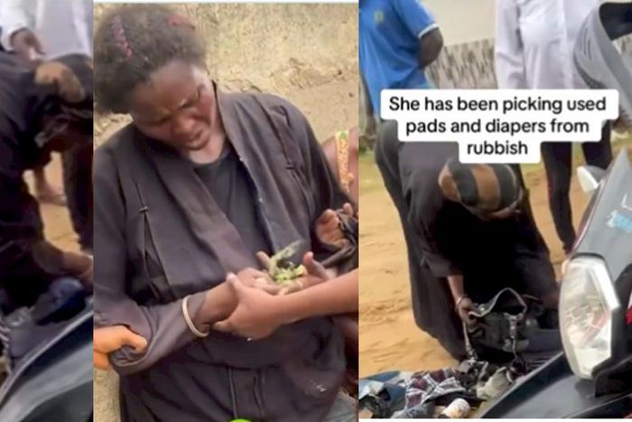 Kasoa: Woman posing as deaf and dumb caught collecting used pads and diapers
