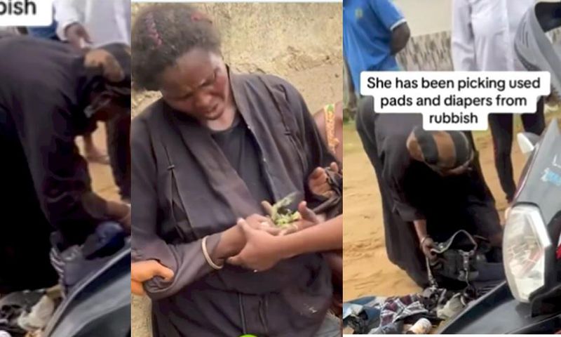 Kasoa: Woman posing as deaf and dumb caught collecting used pads and diapers