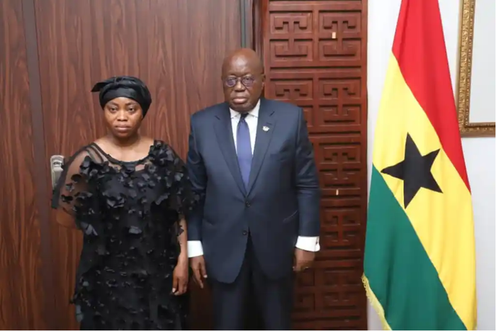 President Akufo-Addo with Atsu's twin sister