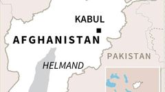 Map locating Helmand, site of deadly US military bombing.